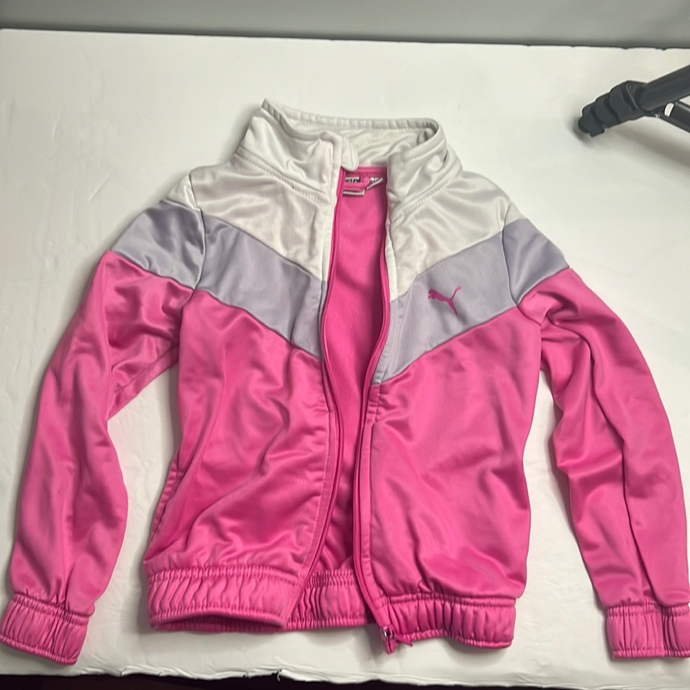 Children’s size 4 pink and white track jacket